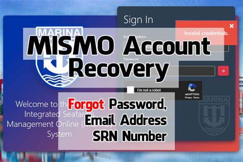 srn login marina mismo|How to Recover Your MARINA MISMO Account.